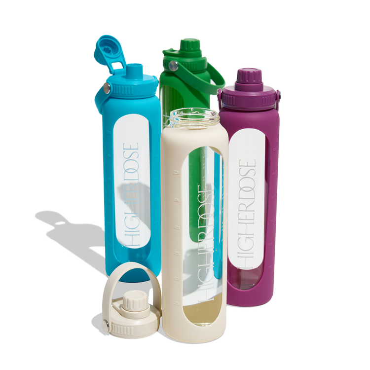 DailyDOSE Time-Marked Glass Water Bottle