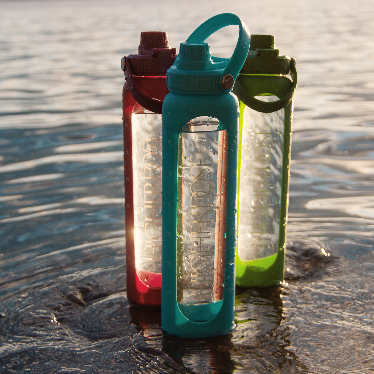 DailyDOSE Time-Marked Glass Water Bottle