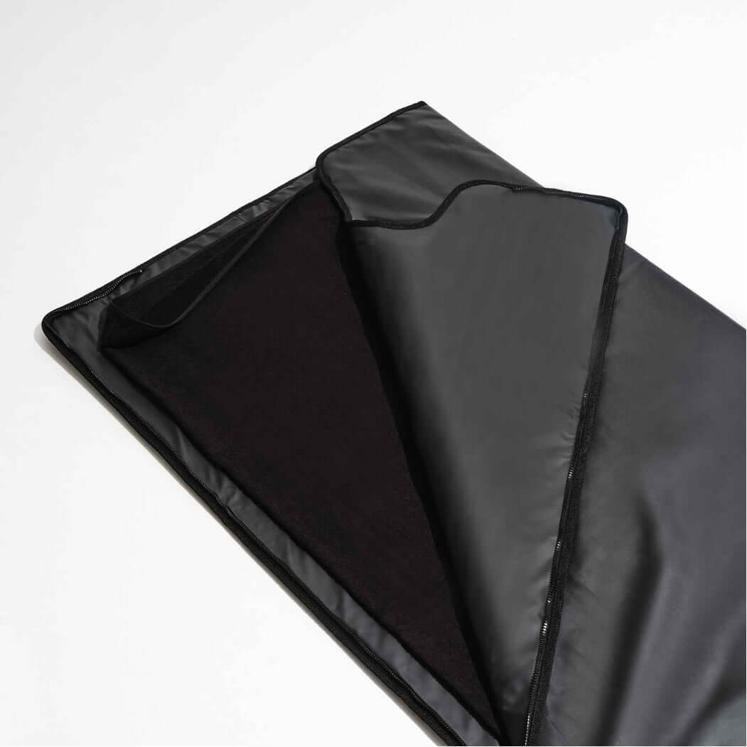 a black higherdose infrared sauna blanket